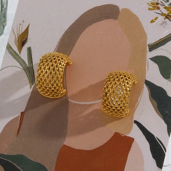 GP Mesh Bold Chunky Earrings - Picture 3 of 5